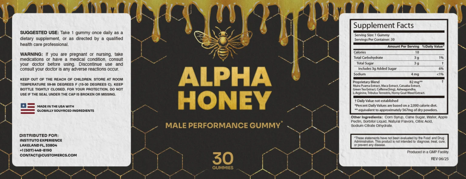 Alpha Honey Product Label